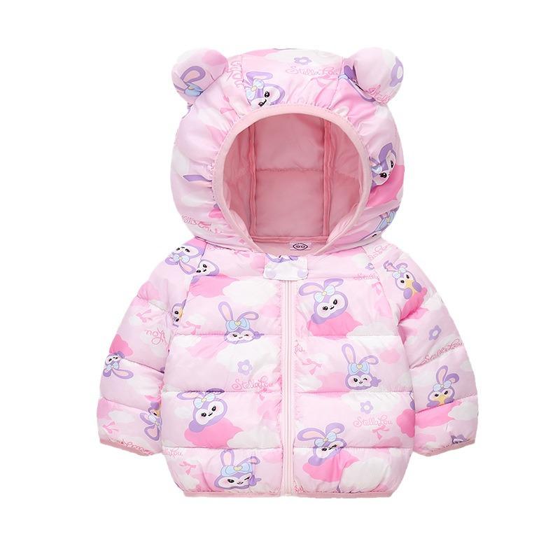 Children's Lightweight Autumn/Winter Cartoon Down Cotton Jacket for Boys and Girls - Small/Medium, Thickened Outerwear.