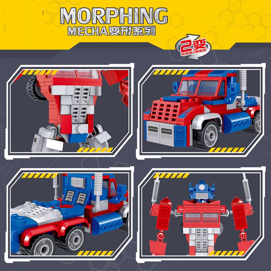 Ungiftiger Transformationsrobot Bausatz Spielzeug Bausteine Rennfahrzeug Mecha Krieger Kinderspielzeug Weihnachtsgeschenke