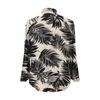 Women's Loose Ruffled Retro Floral Print Stand Collar Long Sleeve Cotton And Linen Top