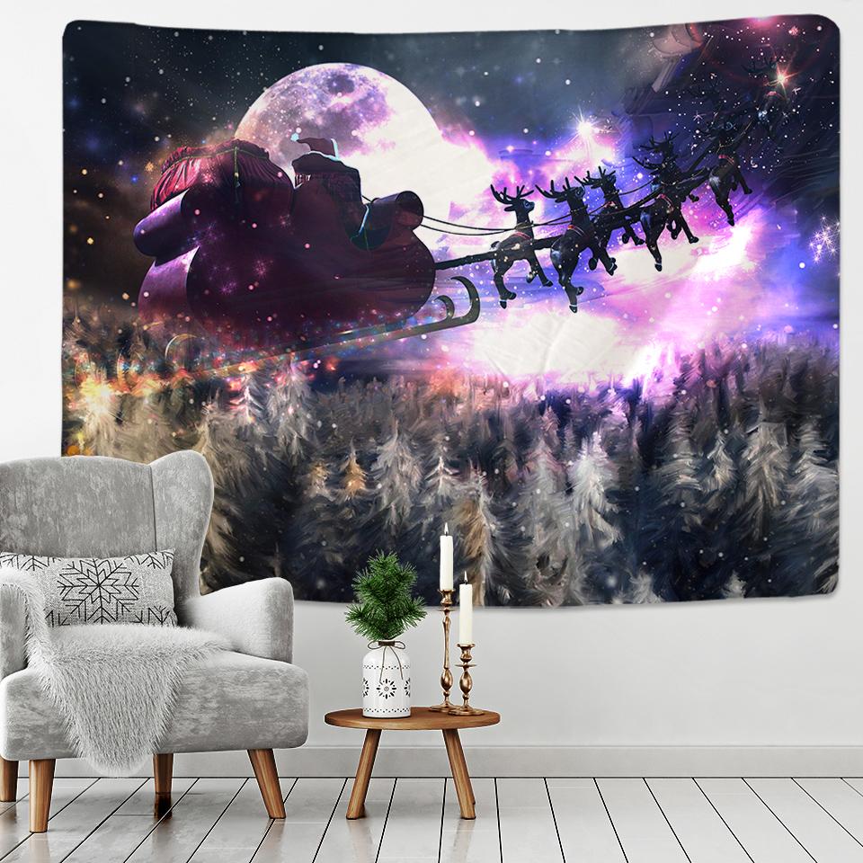 Christmas Eve Christmas Home Decor Tapestry Wall Decor Background Fabric Hippie Living Room Bedroom Tapestry tapeçaria de natal