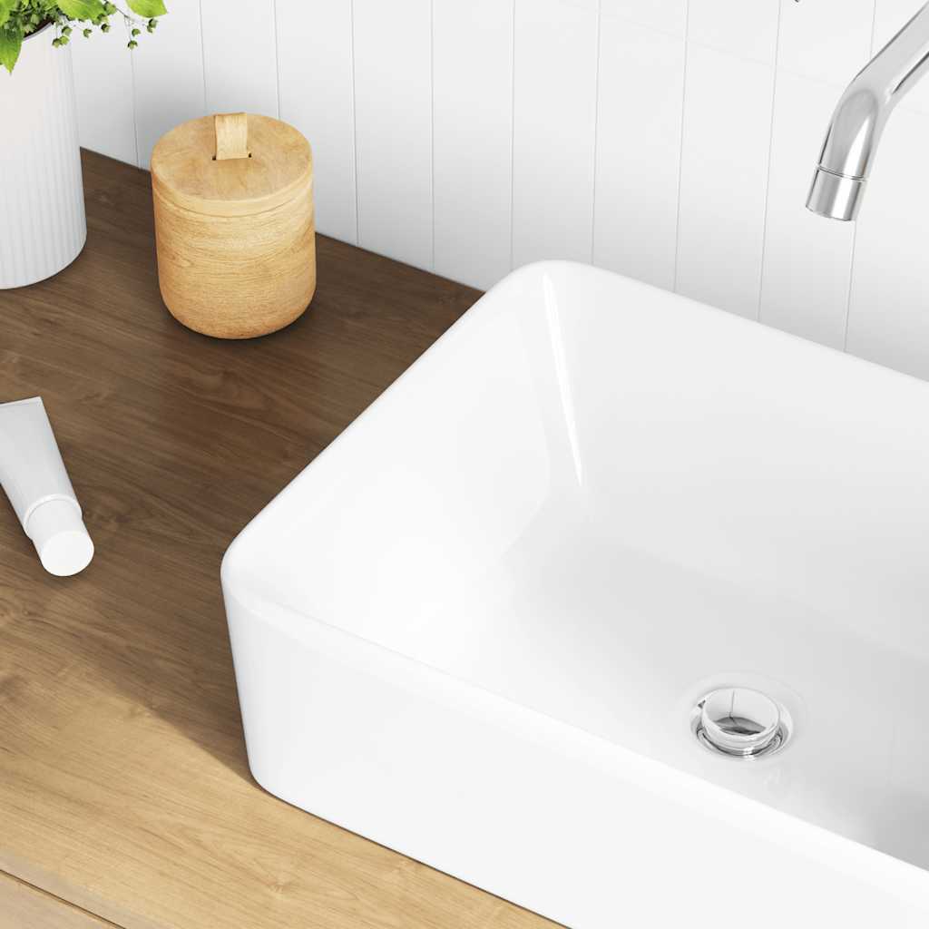Ceramic Wash Basin 40 x 30 x 13 cm White