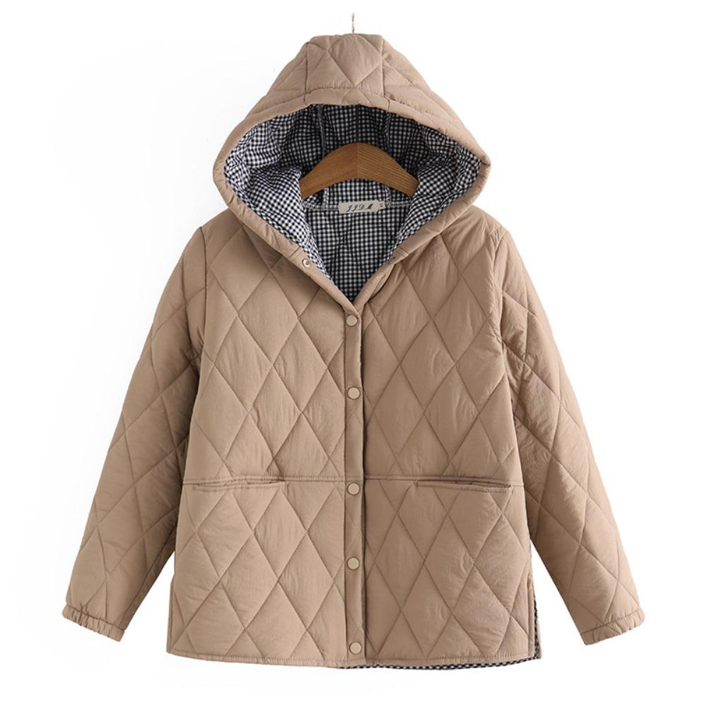 Autumn Winter Plus Size Parkas Women Clothing Loose Fit Padded Jacket Fashion Hooded  Split Thin Cotton Coat