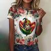 Christmas Santa Claus 3D Print Women's T-Shirts Casual Tops O-Neck T Shirt Y2k Harajuku Short Sleeve Street Tees Female Clothing