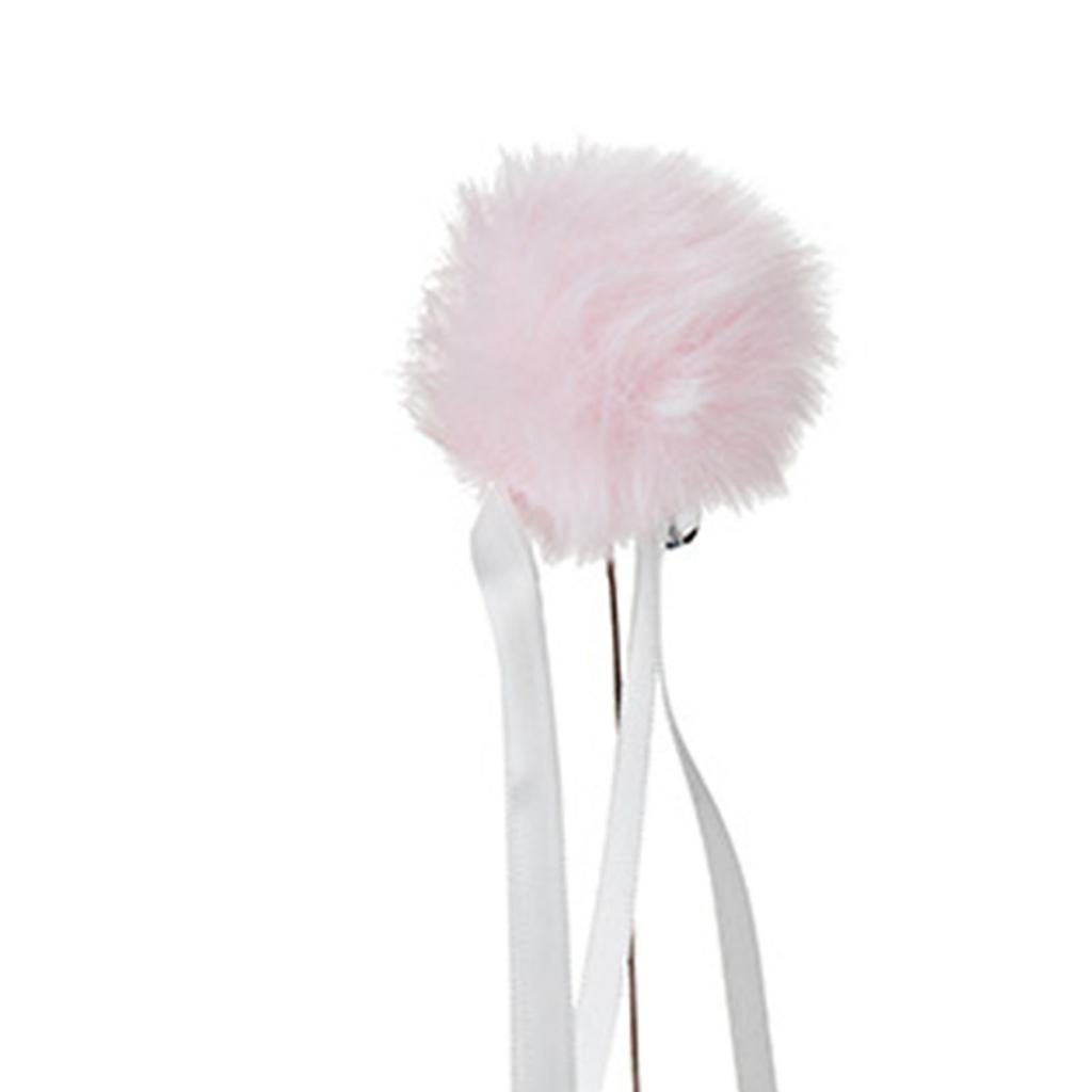 Katzen-Selbstspiel-Reizangel Langeweile-Linderung Interaktiver Katzen-Reizangel-Stab mit Ballspielzeug für drinnen Rosa