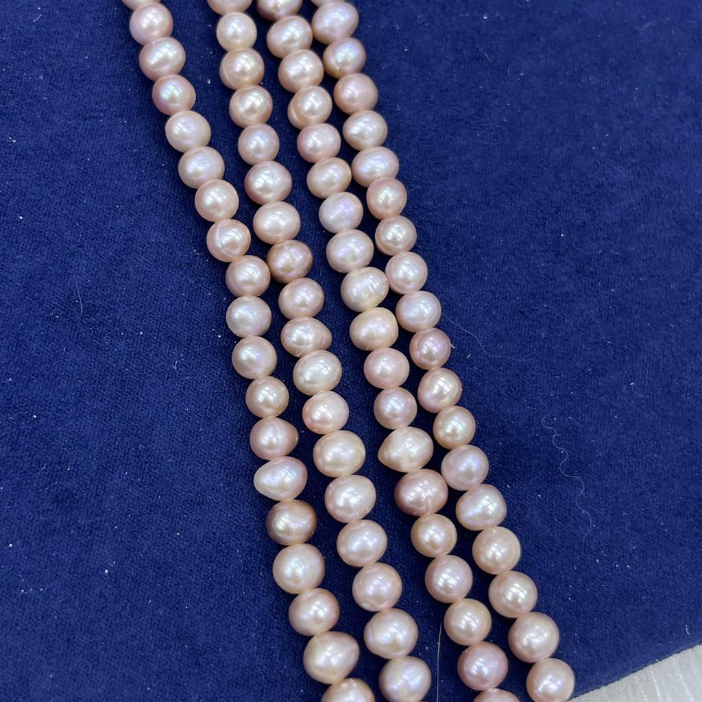 1String, Yellow Purple Multicolor Natural Freshwater Pearls, Handmade Potato Pearl Beads for Jewelry Making DIY Crafts (Beads 5-6mm, Length 36cm)