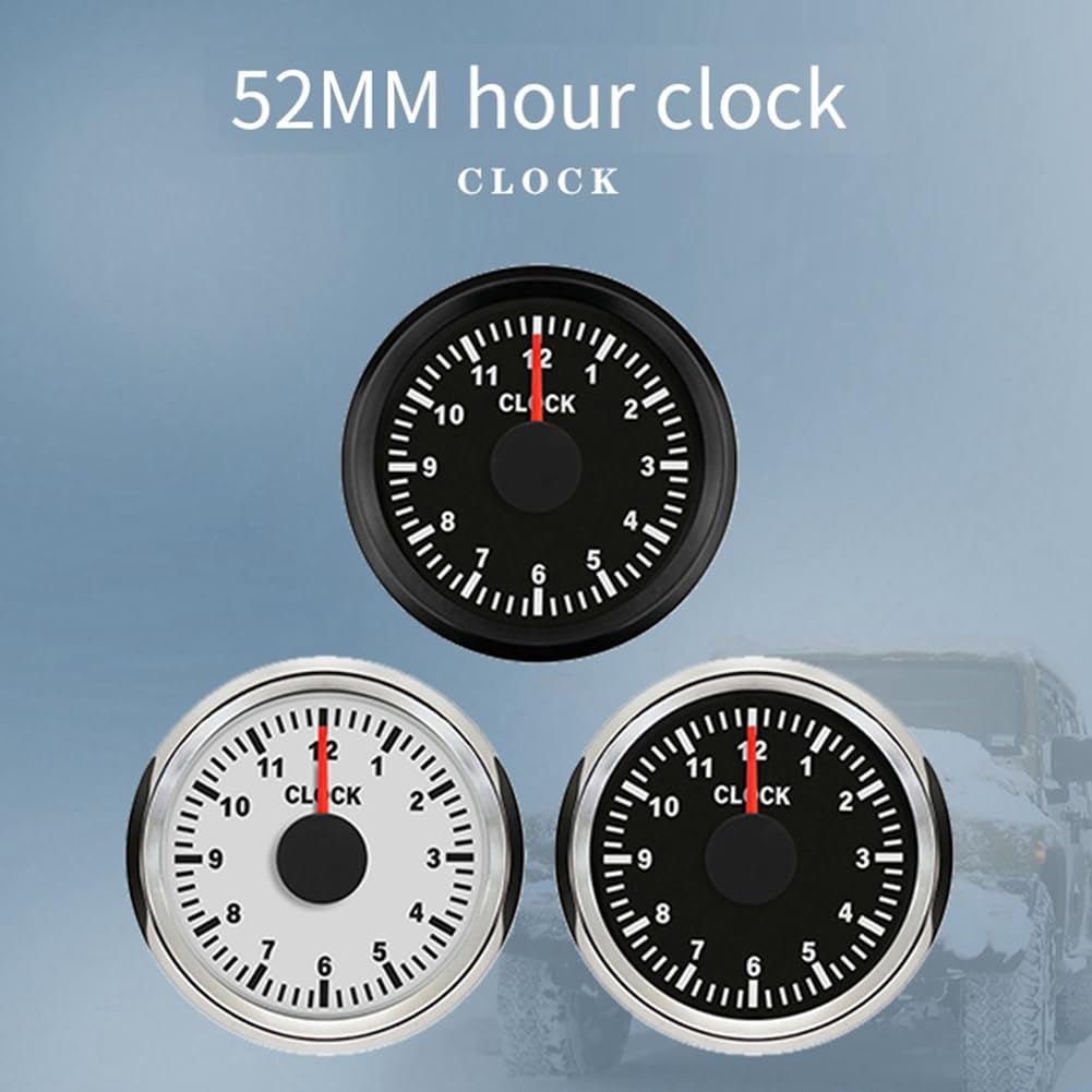 Lzcxszzm 0-12 Hour Meter 2" 52mm Watch Gauge with Red Backlit Instrument Show Clock