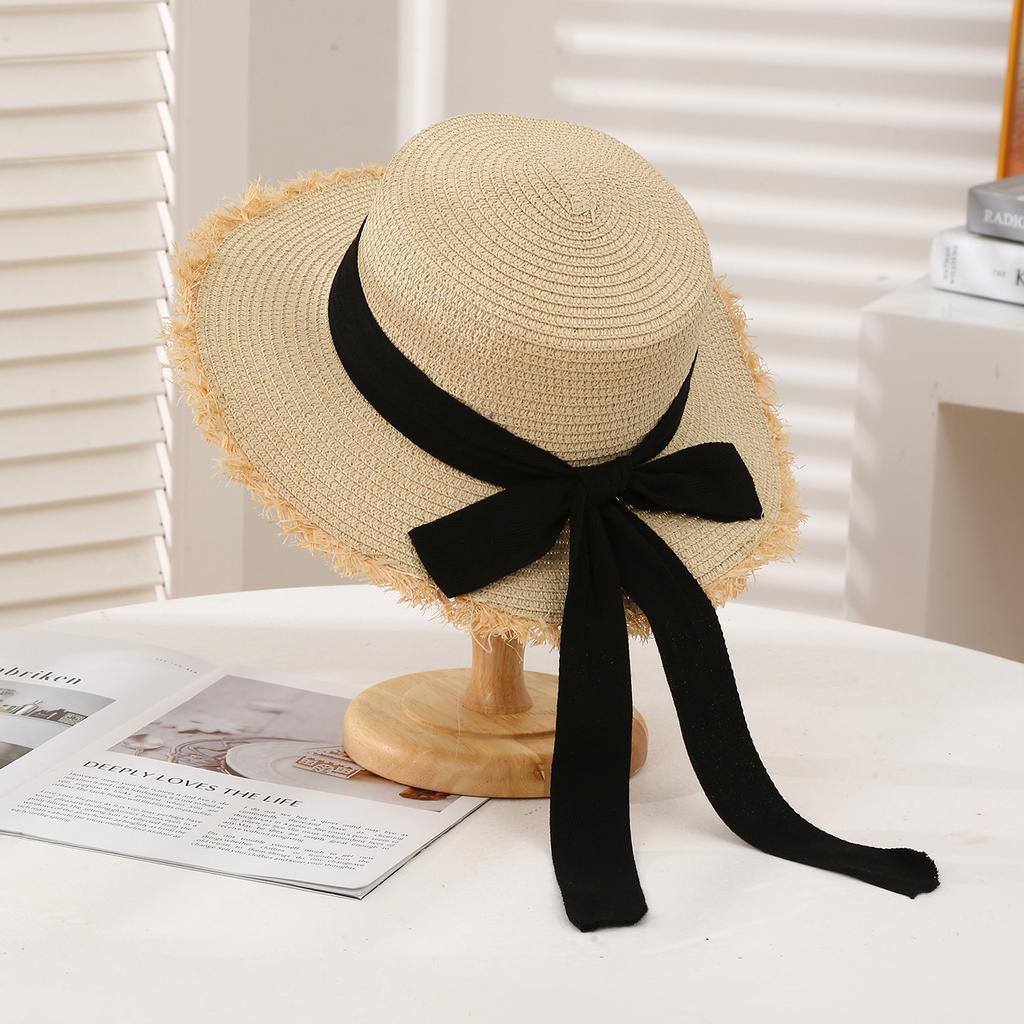 Sommer Sonnenschutz Strohhut Eltern-Kind Mutter Tochter Outdoor Breiter Rand Spitze Gewebt Strand Sonnenhut für Erwachsene und Baby