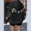 Ladies Spring Autumn Casual Hooded Long Sleeve Big Pocket Sea Turtle Printed Pullover Hoodies Sweatshirt Top