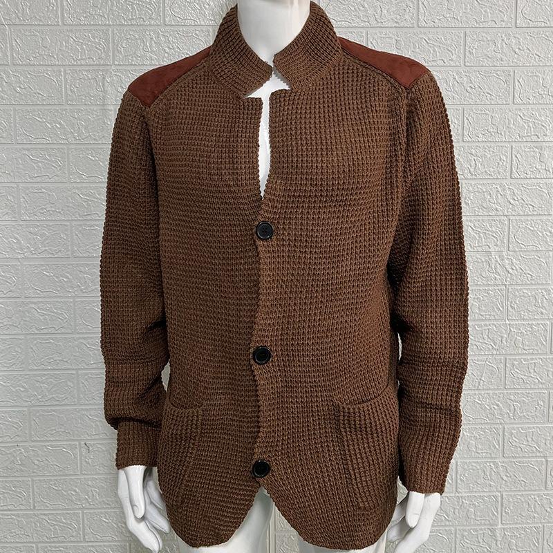 Autumn and Winter Sweater Cardigan Men's New Lapel Slim Knit Long-sleeved Slim Commuter Casual Top