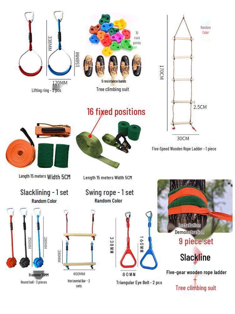 Outdoor Climbing Toys & Swings for Sensory Training and Balance