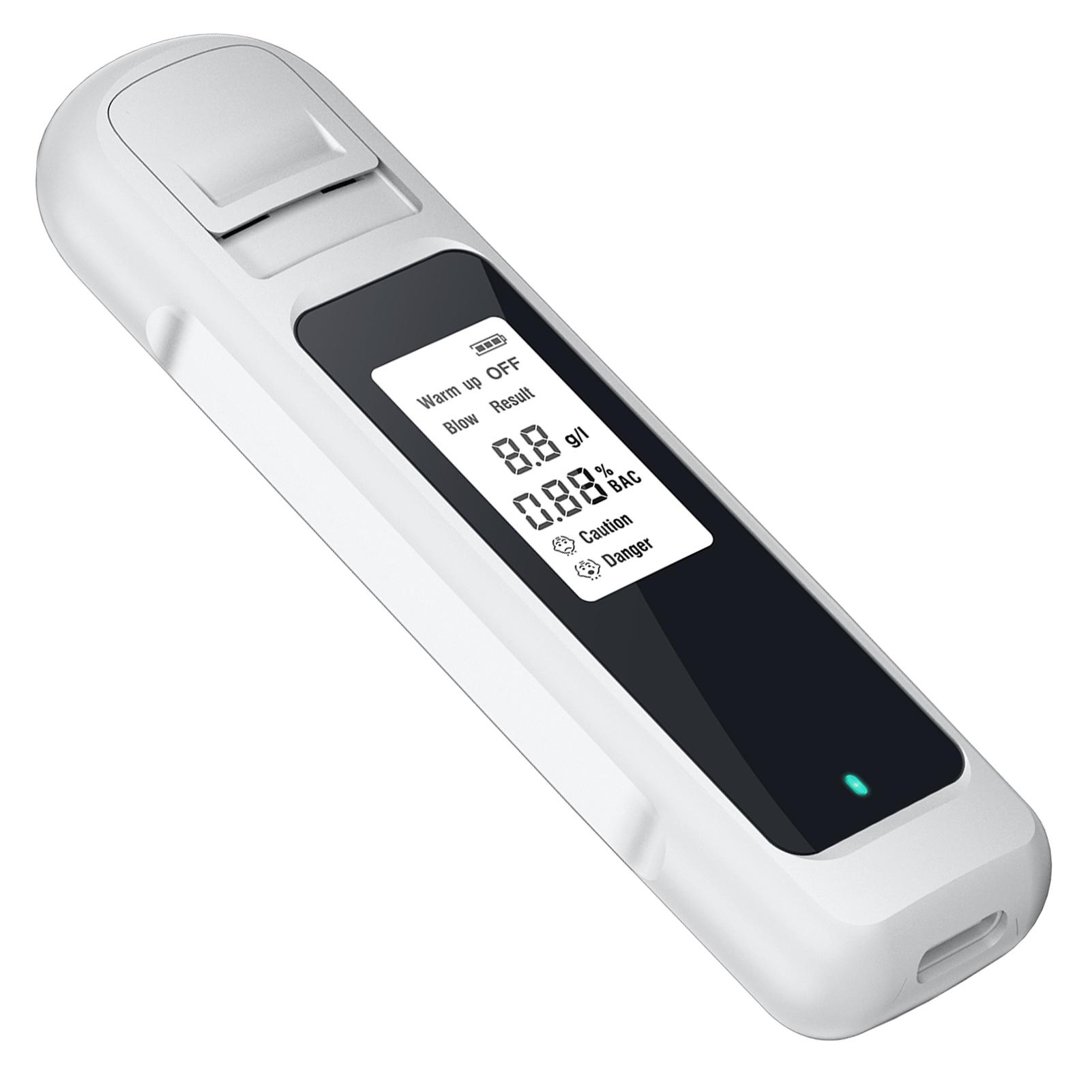 Portable Breathalyzers Alcohols Tester High-Accuracy Blood Alcohols Detector Rechargeable Diagnostics Tools For Safe Driving белый