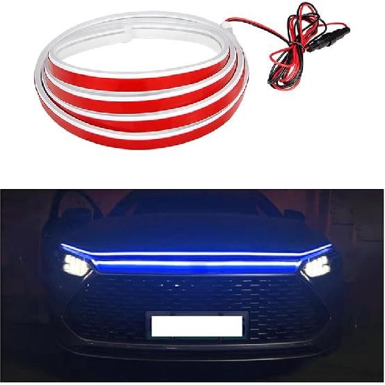 59'' Car Hood Light Strip, Flexible Dynamic Daytime Running Light Strip, Waterproof Auto LED Strip Light With Fuse Protection, Universal Exterior
