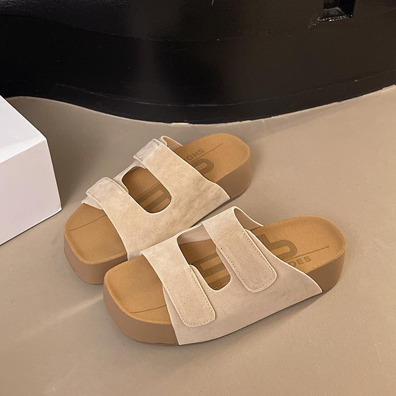 

High-value shoes half slippers women s shoes 2025 summer new wear flat sandals muffin sole shoes 40