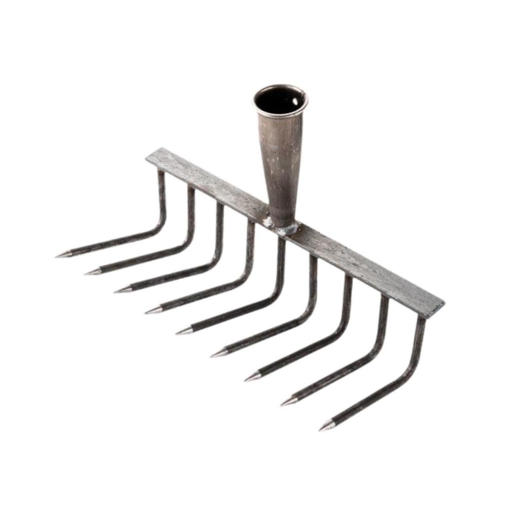 Garden Rake Head Leveling Mulch Leaf Rake Heavy Duty Accessories Hand Weeder Loosening Soil for Backyard Lawn