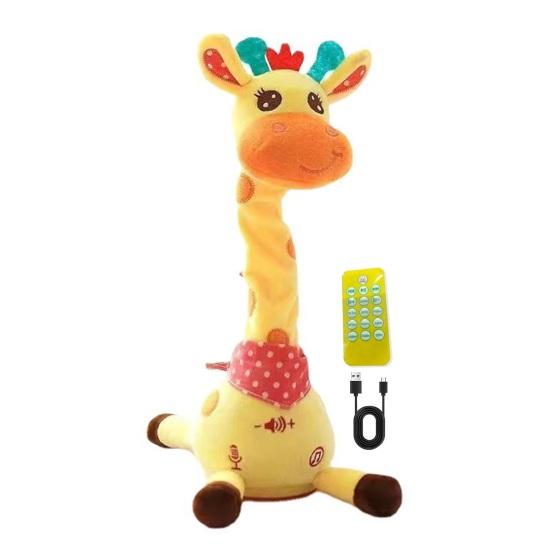 Dancing Giraffe Toy with LED Lights Sings Dances Repeats What You Say Plush Giraffe Toy Baby Electric Talking Stuffed Giraffe Musical Toy