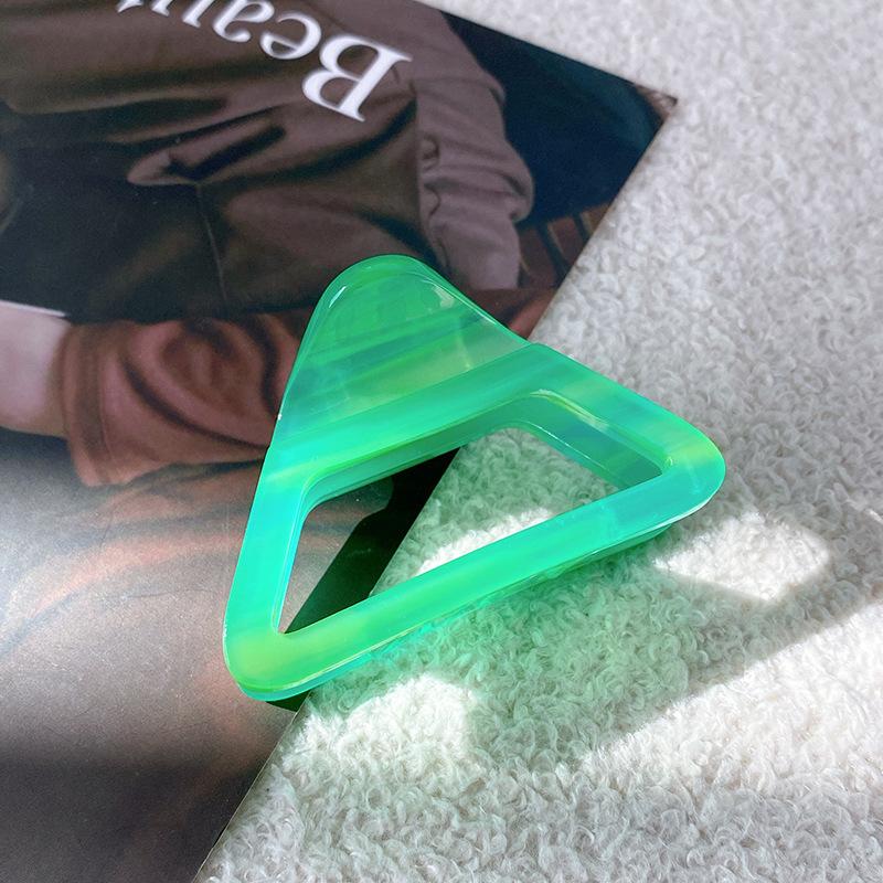 

Sophisticated Triangle Acetate Hair Clip In Rainbow White For Effortless Styling Hair Water Green