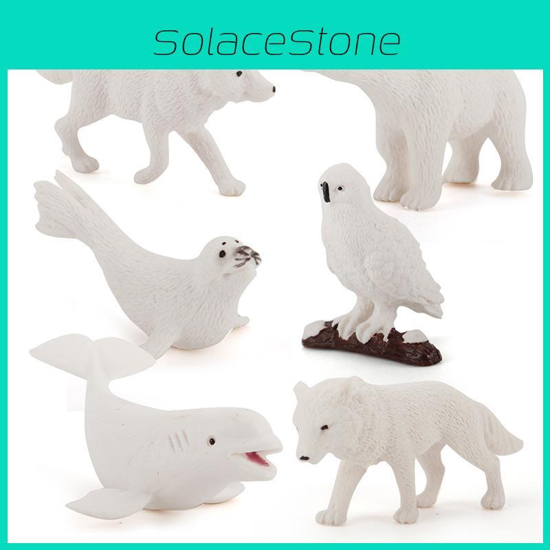 Arktischer Simulierter Bär Weißfuchs Robbe Wal Polartiere Modell Ornament Set