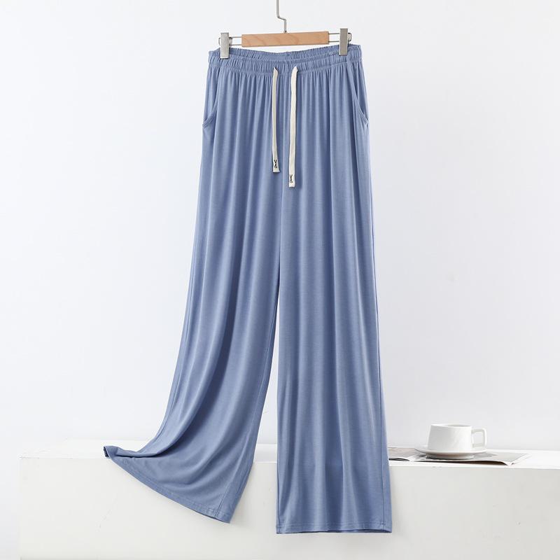 Women's Plus Size Wide-Leg Drawstring Pants with Pockets - Casual Spring/Summer Elastic Waist Trousers