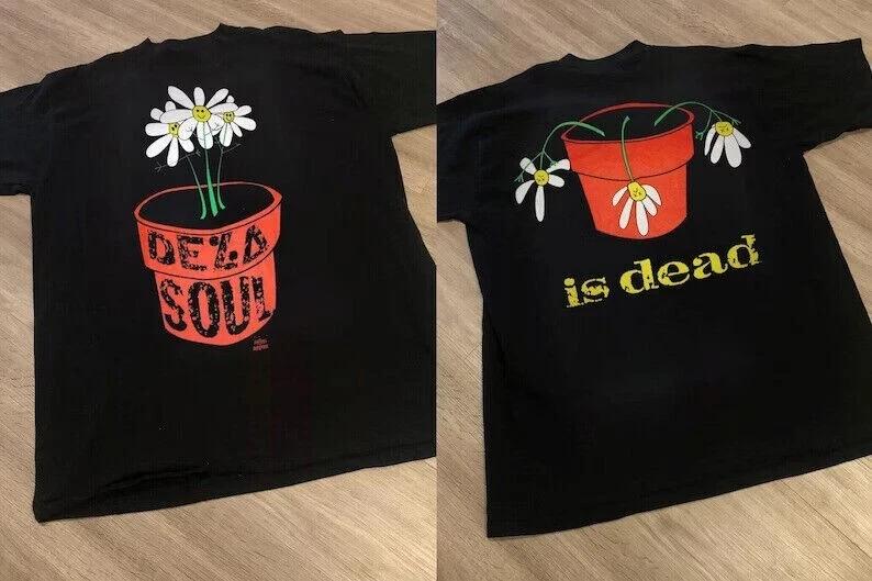 

1991 De La Soul Is Dead Album Short Sleeve 2 Side Black T-Shirt L