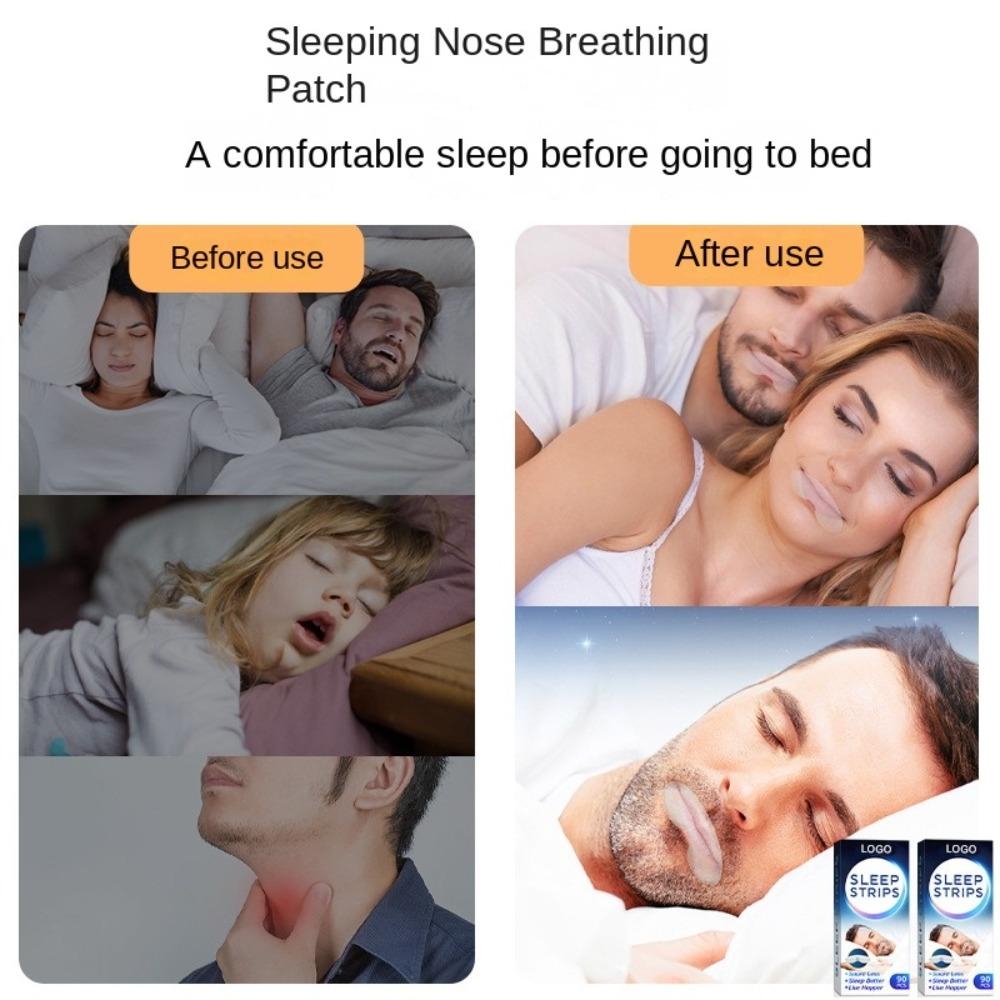 90pcs Transparent Sleep Strip Anti-snoring Mouth Stickers New Mouth Tape  for Adults Kids