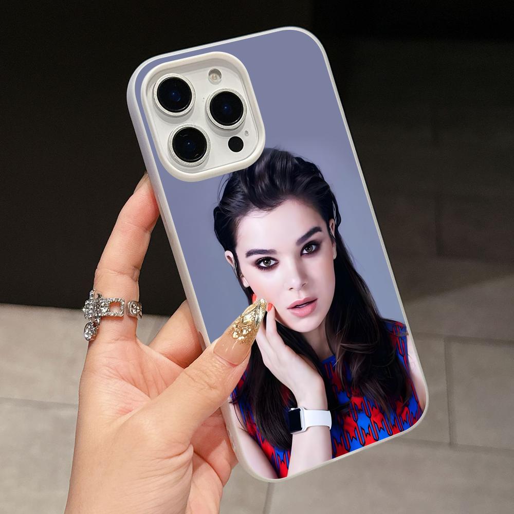 Hailee Steinfeld Jelly Double layer White Mobile Phone Case for iPhone 17 16 15 14 13 12 11 Air Pro Max Plus Protective