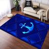 Nautical Anchor Design with Rope Motif Patterned Carpet, Suitable As a Non Slip Play Mat for the Living Room and Bedroom Sofa