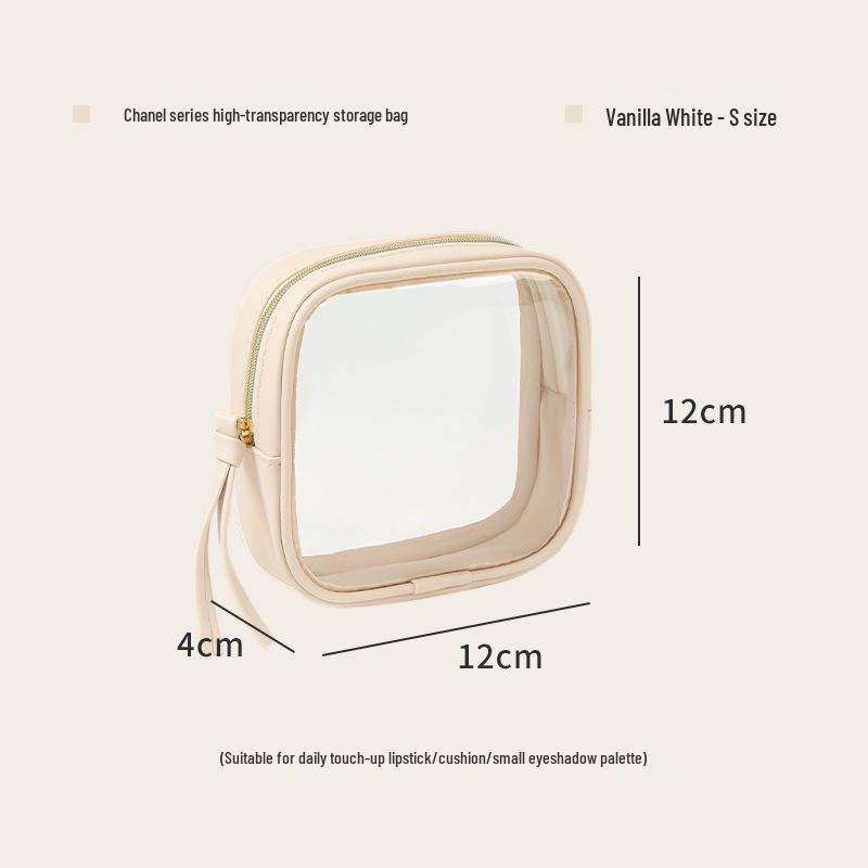 

Angqin Прозрачная косметичка из ПУ высокого класса: Большой, Портативный, Водонепроницаемый, Пыленепроницаемый футляр для хранения помады.