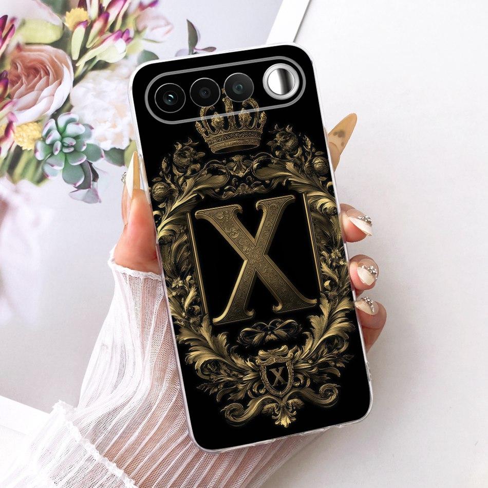 For Realme 16 RMX5171 2026 Royal Crown Initial Letter Couple Phone Case For Realme 16 5G Soft Silicone TPU Covers Bumpers
