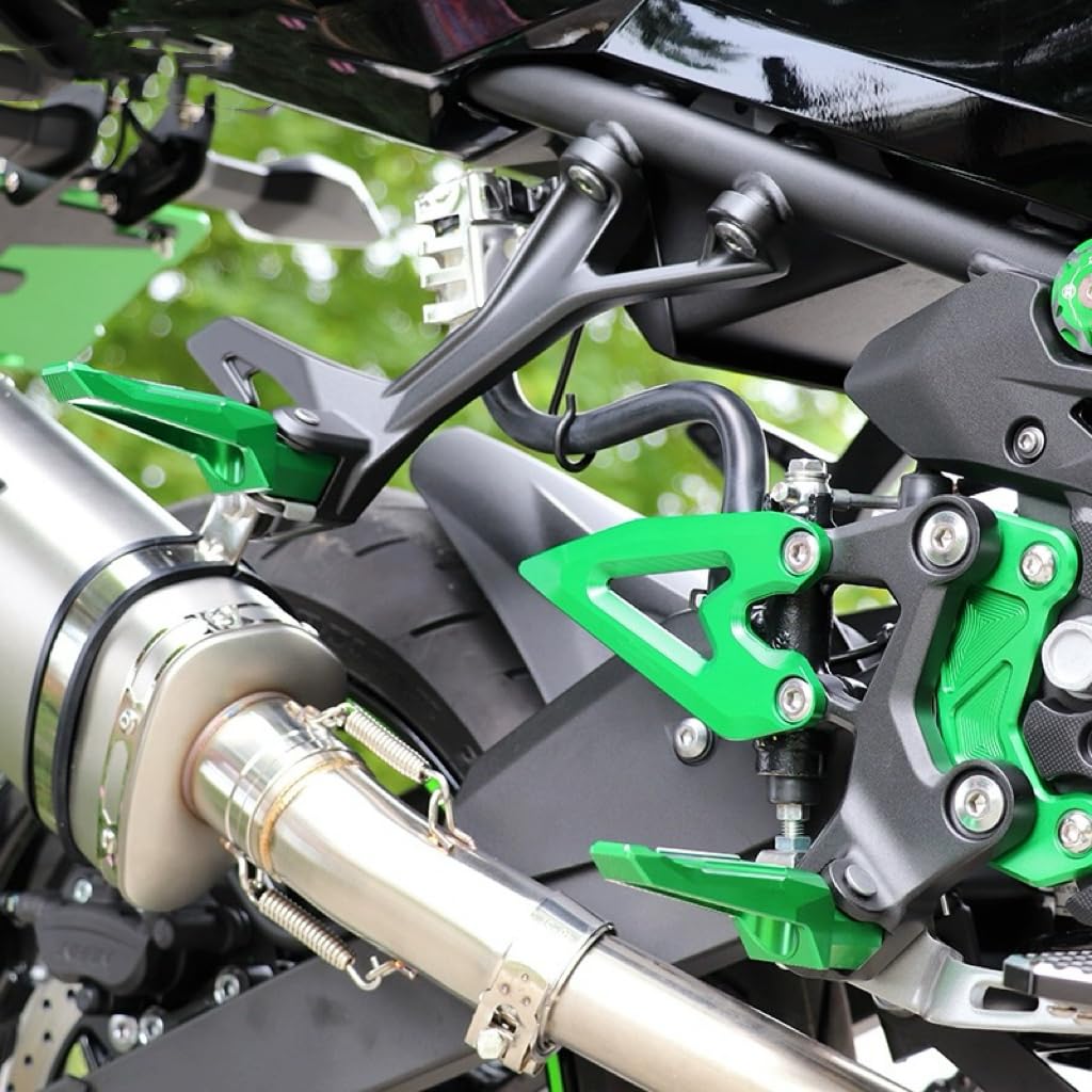 Motokano Foot Peg Heel Plate Guard for Ninja 400 Z400 All Years (Green)