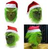Rascal Green Monster The Grinch Mask With Christmas Hat For Adult Cosplay Fun