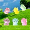 6Pcs Luminous Mini Yak Tiny Resin Cattle Little Yaks Figurines Bulk For Dollhouse Ornament Micro Garden Diy Crafts Decor