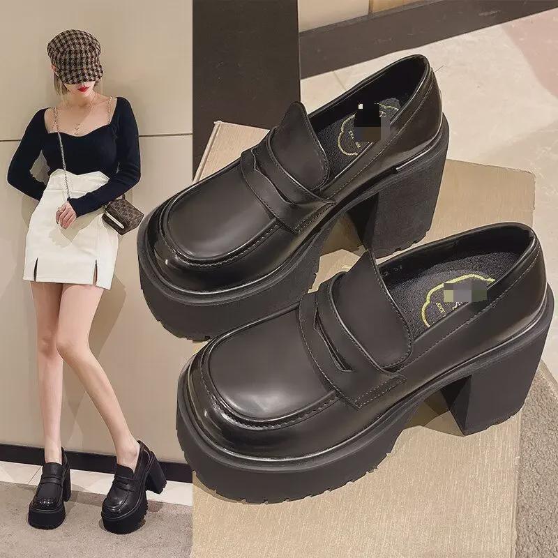 2023 Women's Retro British Mary Jane High Heel Leather Shoes