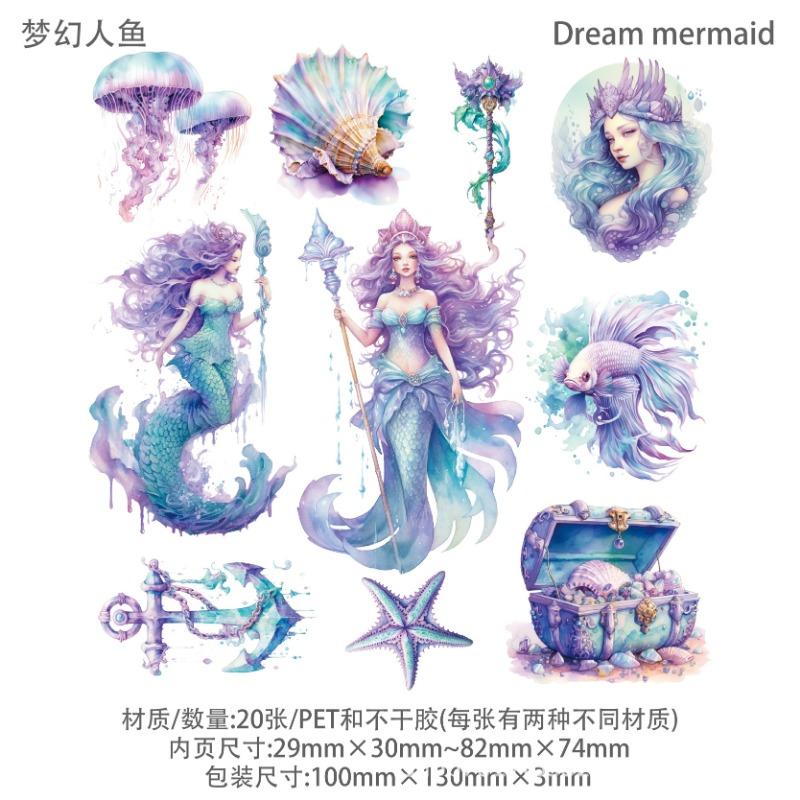 Retrostory Mermaid God Series Sticker Pack For Journaling Scrapbooking