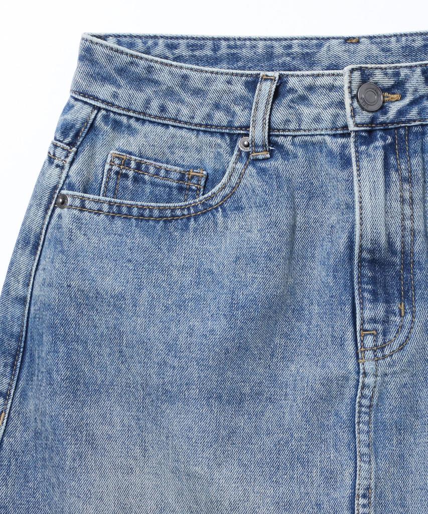 UCLA Women'S Basic Brushed Denim Long Skirt [Md-Indigo](Uc6Ds50)