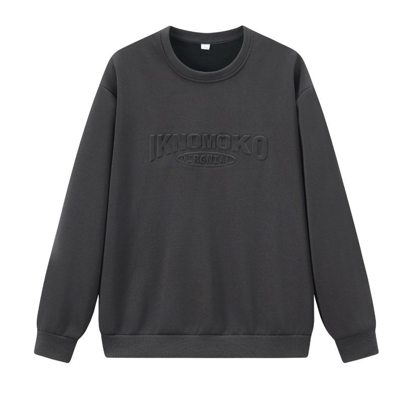 

Cotton Round Neck Hoodie for Men and Women, Solid Color, Loose Fit, Plus Size Casual Sports Jacket, Couple s Top, Long Sleeved T-shirt XXXXXL сірий