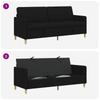 Storage Sofa In Black 192 X 78 X 87 Cm Polyester