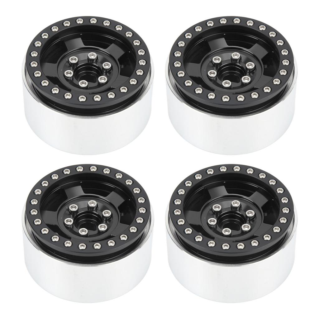 4pcs RC Car Wheel Professional Aluminium Alloy Replacement RC Wheel Rims for 1 10 RC Cars Black