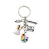 Teacher & Classmate Oil Drop Pencil Red Apple Drawing Board Keychain - Graduation Gift