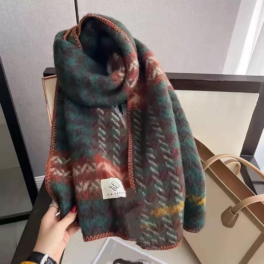 Autumn and Winter New Cold and Warm New Year's Gift Couple Versatile Student Senior Sense Red Scarf Women's Winter