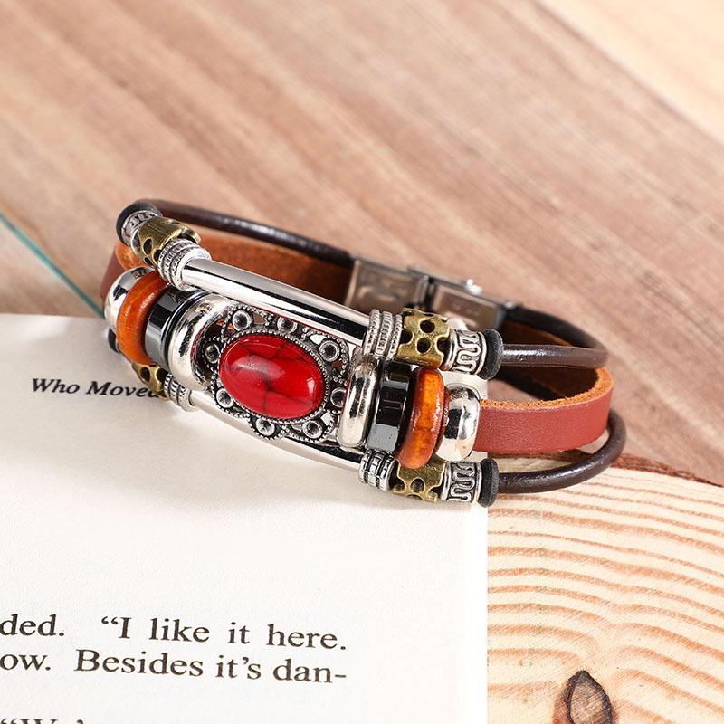 1 шт. Креативный винтажный браслет-цепочка, модный богемный стиль, бирюзовый сплав, для мужчин и женщин, многослойные аксессуары для запястья A7