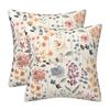 2er-Pack Off-White Mehrfarbig Aquarell Floral Kissenbezüge Doppelseitiger Druck Schmetterling Kissenhüllen Heimdeko Für Sofa