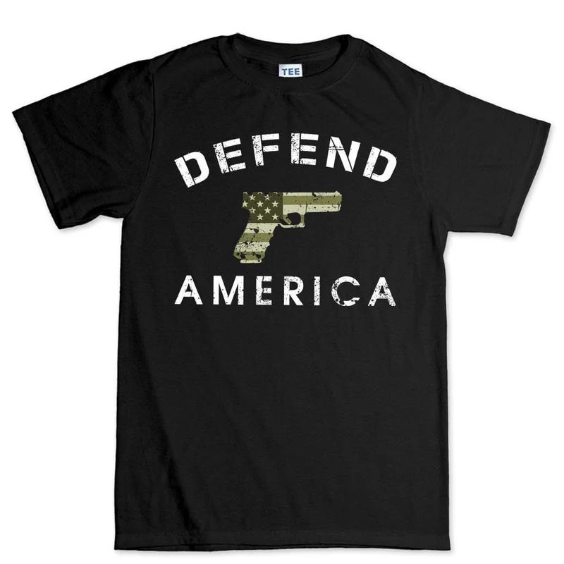 Gun America Unisexs Cotton TShirt Athletic Casual Patriotic Style Black S