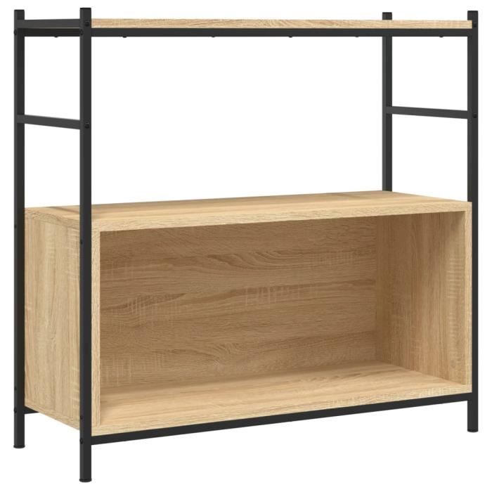 VidaXL Bibliothèque chêne sonoma 80x30x78,5cm bois d'ingénierie et fer 832794