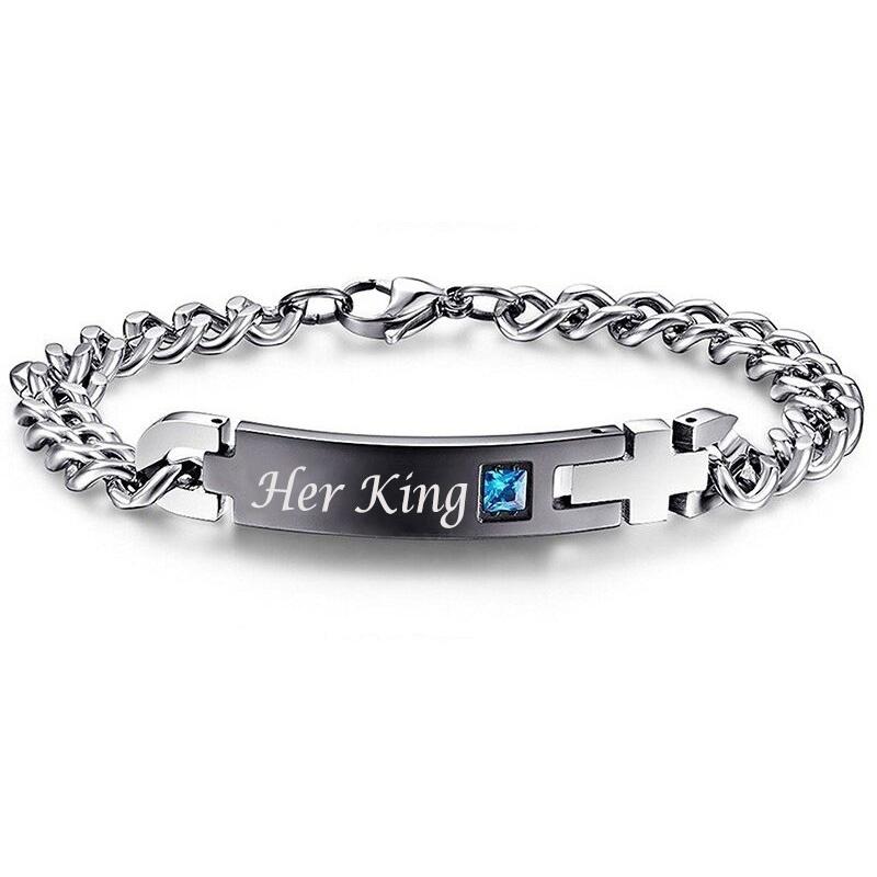 Stainless Steel Couple Bracelets His and Hers Matching Bracelets Unique