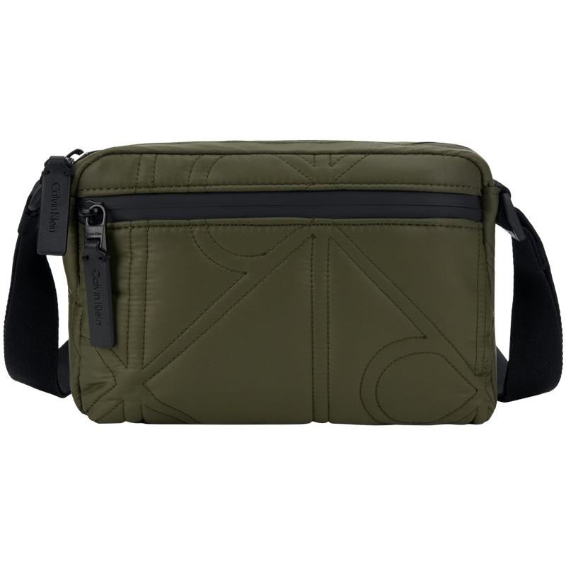 Calvin Klein Commuter Monogram Stitch Camera Bag Men Crossbody Bag Military-Green 4D3192G-LLP Basic Set (Bag)