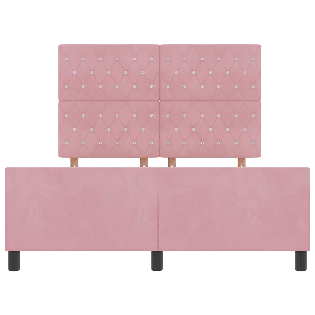 Boxspring Bed with Headboard Pink 140 x 190 cm Velvet