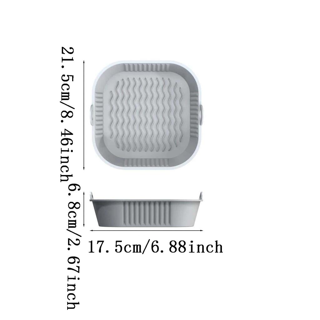 1PC - Air fryer with built-in silicone baking tray pad square