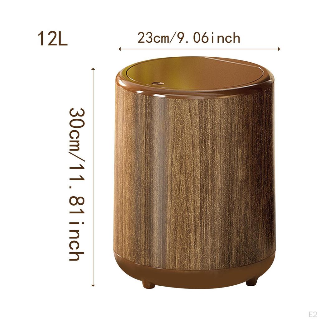 12L High Capacity Bathroom Waste Bin with Lid, Ideal for Living Room And Laundry Room.