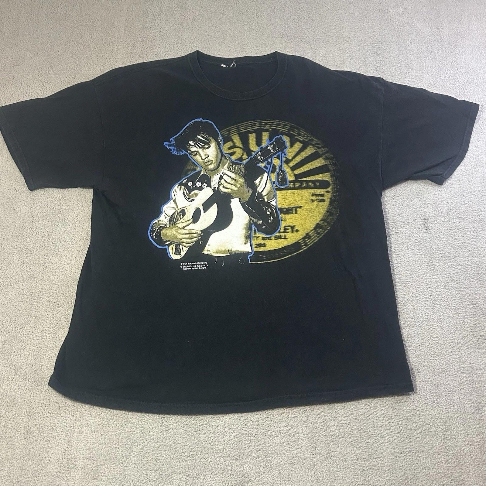 

Sun Records Elvis Presley Graphic T Shirt Adult XL Licensed By Slick Designs Y2K XL