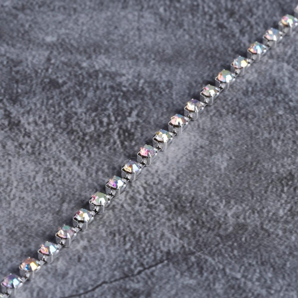 1PCS Crystal AB Crystal Chain 10 Yards Length Rhinestone Chain Trim Craft Decoration